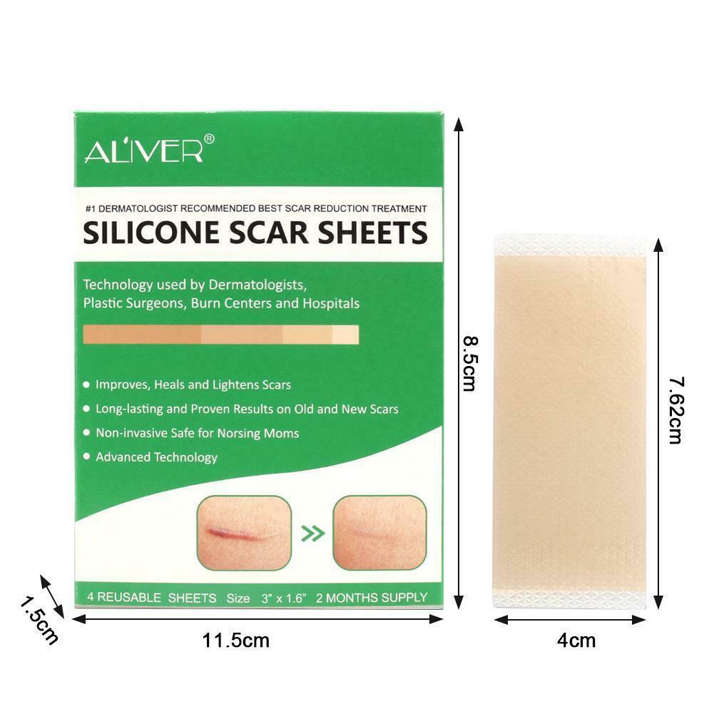 ALIVER Silicone Scar Sheets, Reduction Treatment, pack of 4pcs