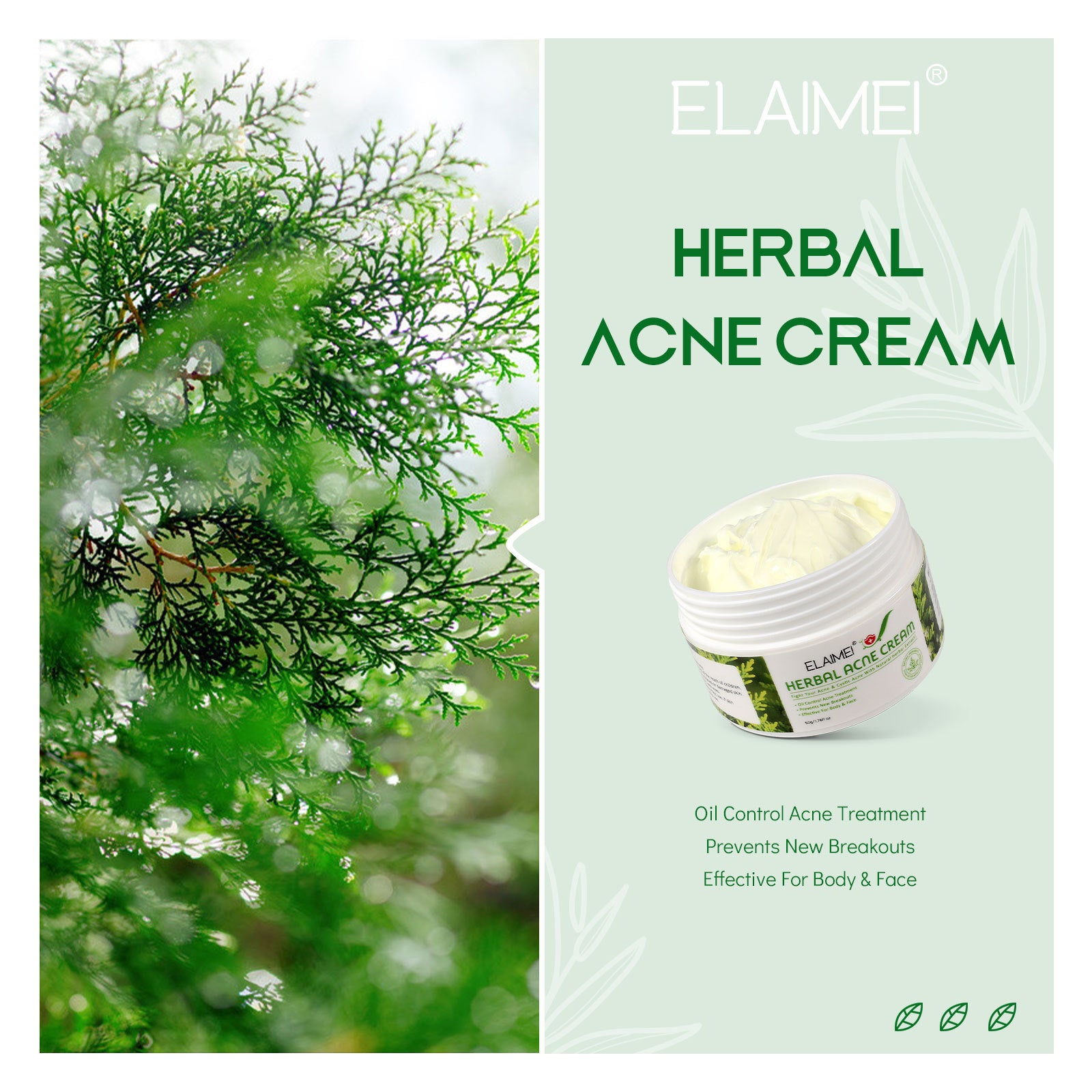 ELAIMEI Herbal Acne Treatment Cream, 50g