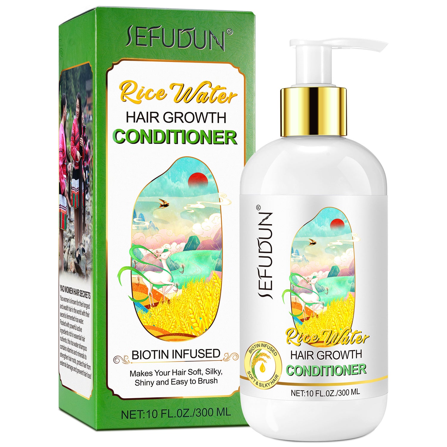 SEFUDUN Rice Water Hair Growth Conditioner, 300ml
