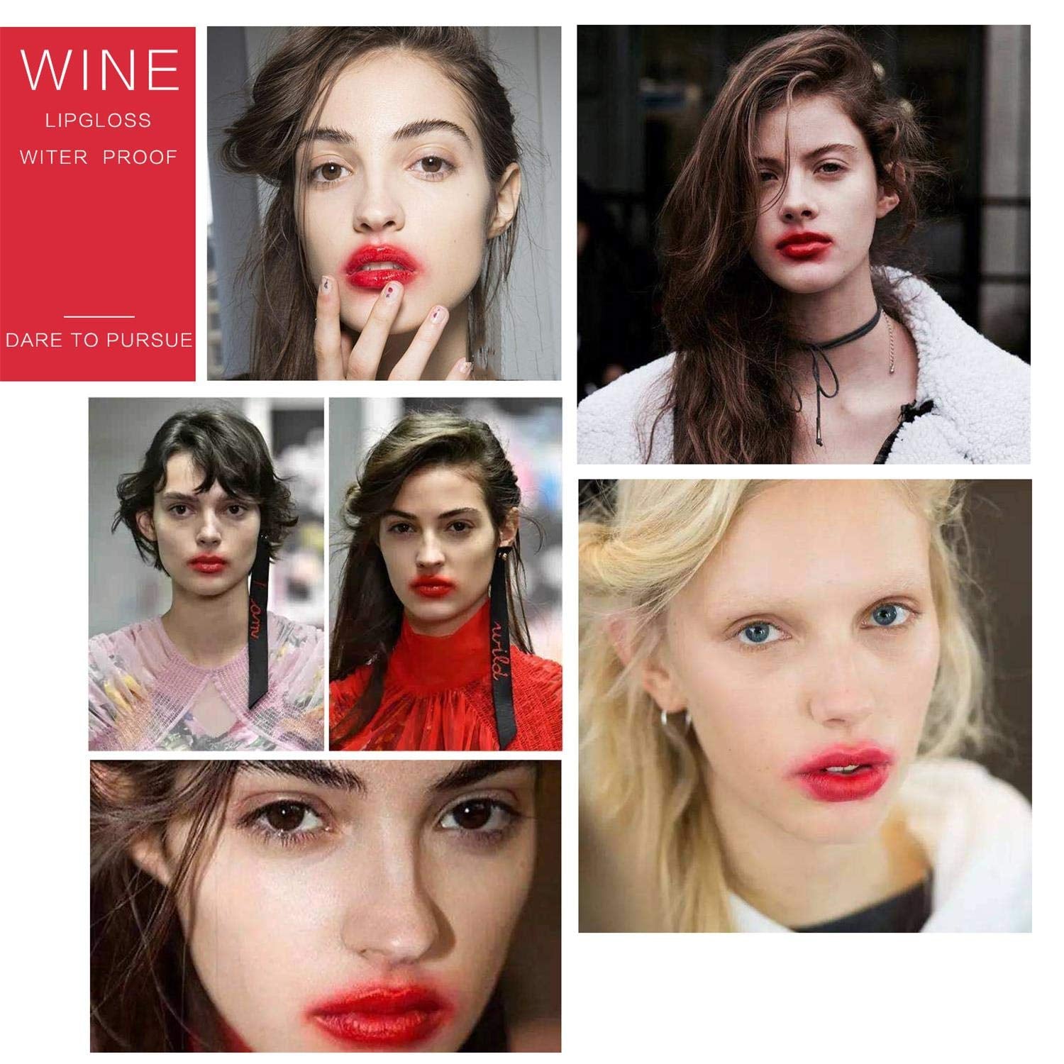 Aliver Lip Tint Gloss Wine Bottle Style Stain Lipstick 6 Colors Set