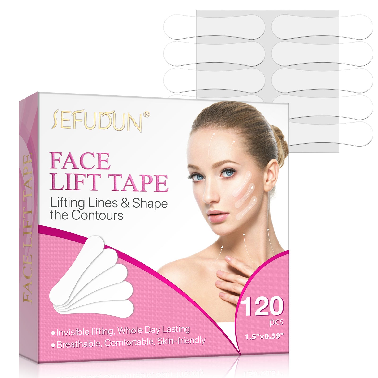 SEFUDUN Face Lift Tape, 120pcs