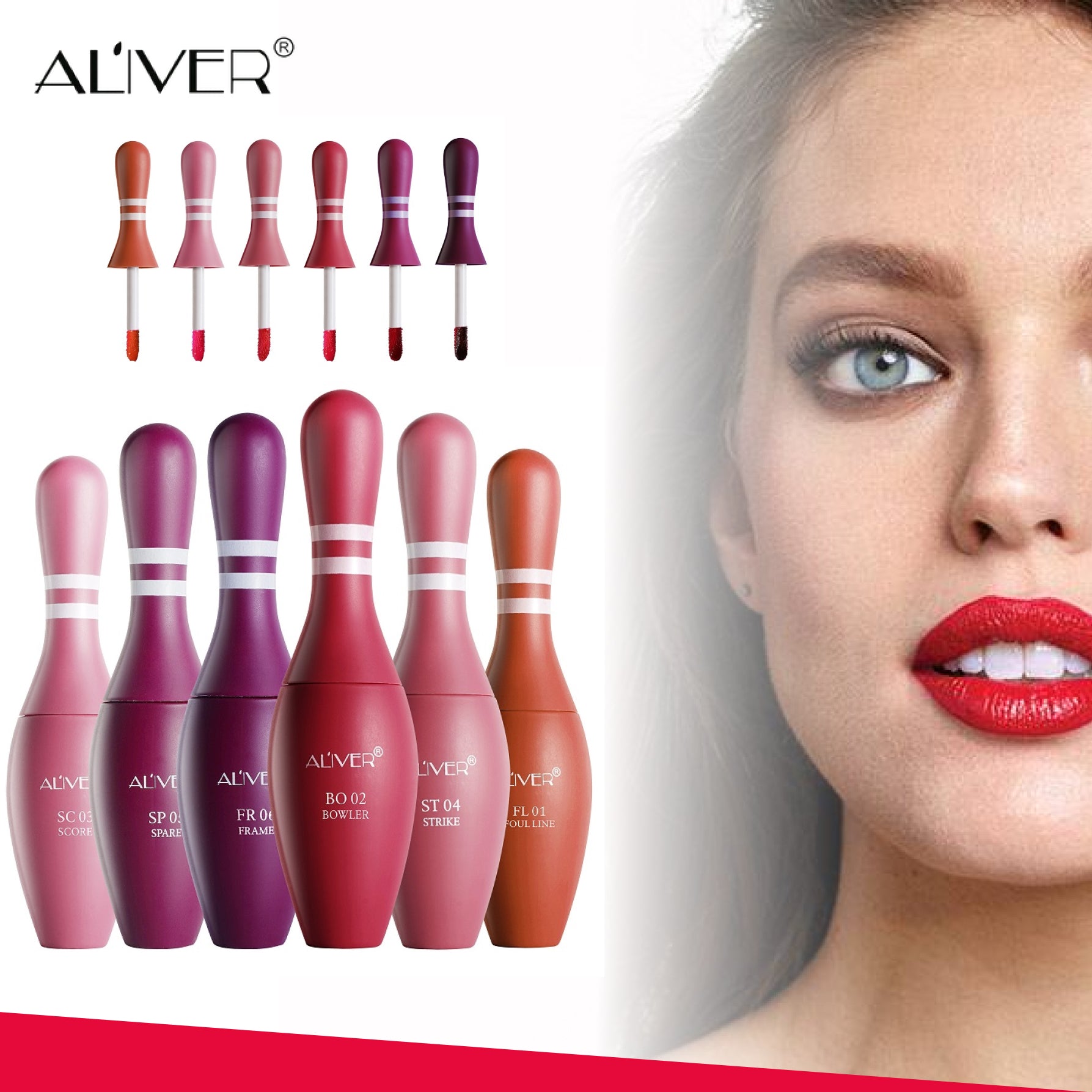 ALIVER Gloss Matte Lipstick, 6 Colors