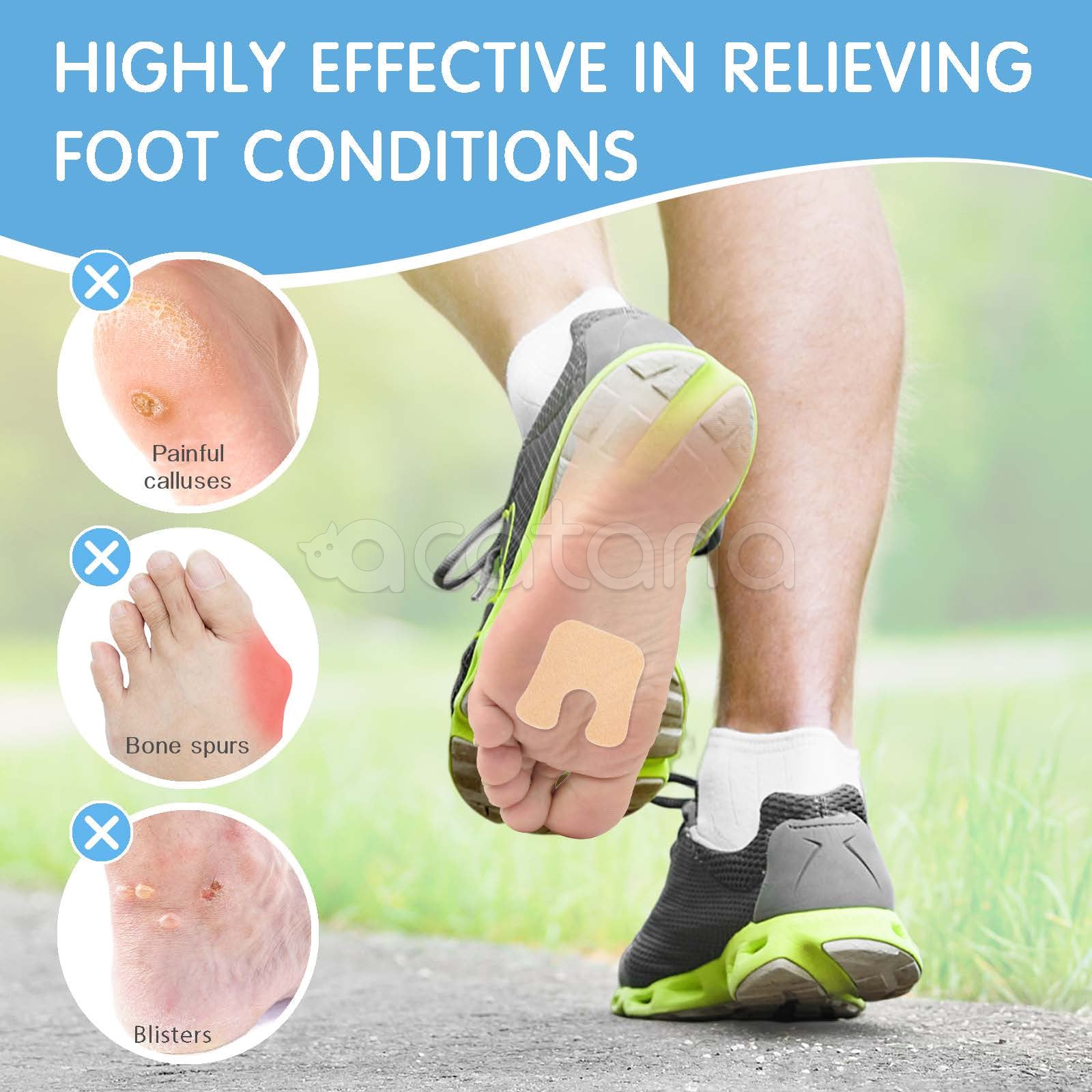 ELAIMEI U-Shaped Felt Callus Pads for Feet Pain Relief & Foot Protection, pack of 48pcs