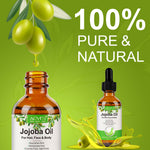 ALIVER Pure Jojoba Oil for Hair, Face & Body, 60ml