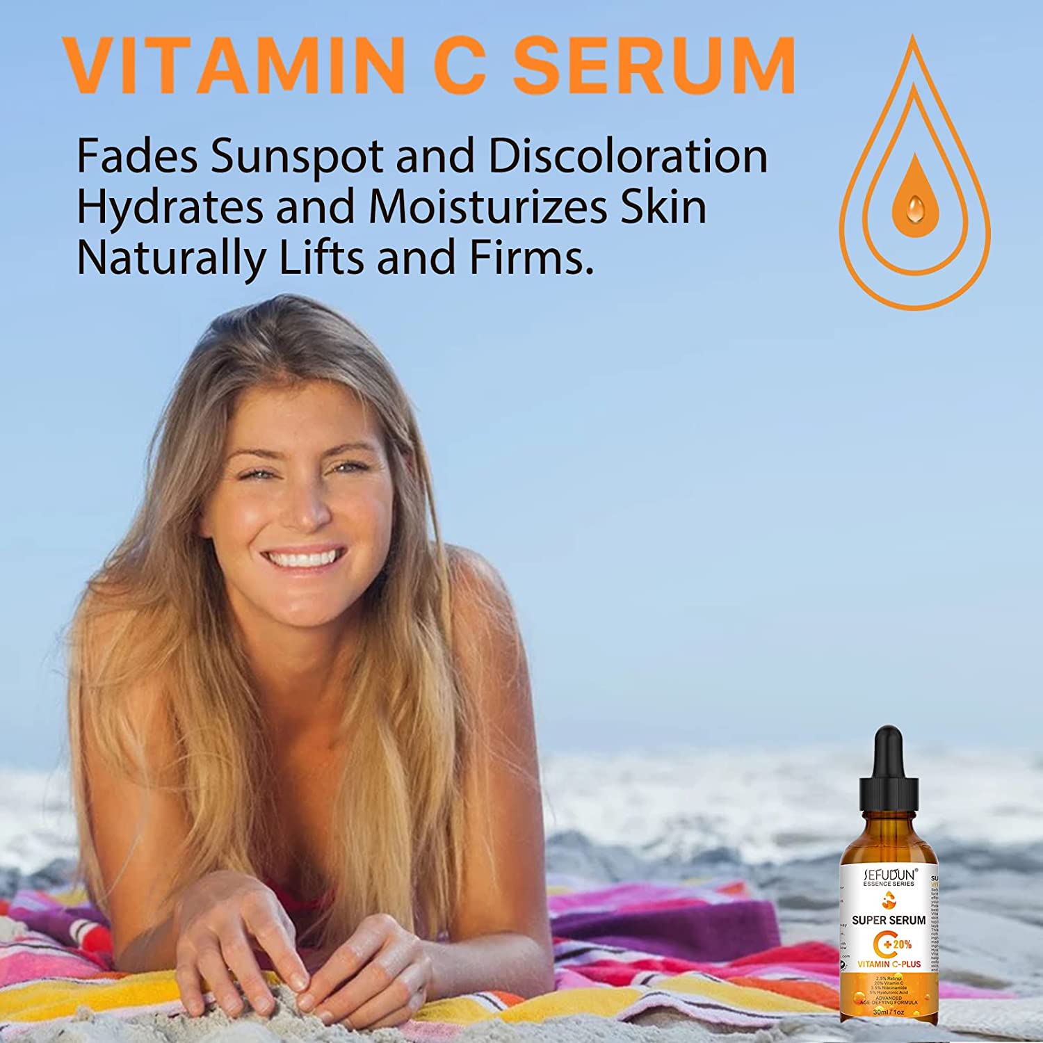 Sefudun 20% Vitamin C Face Serum, 30ml