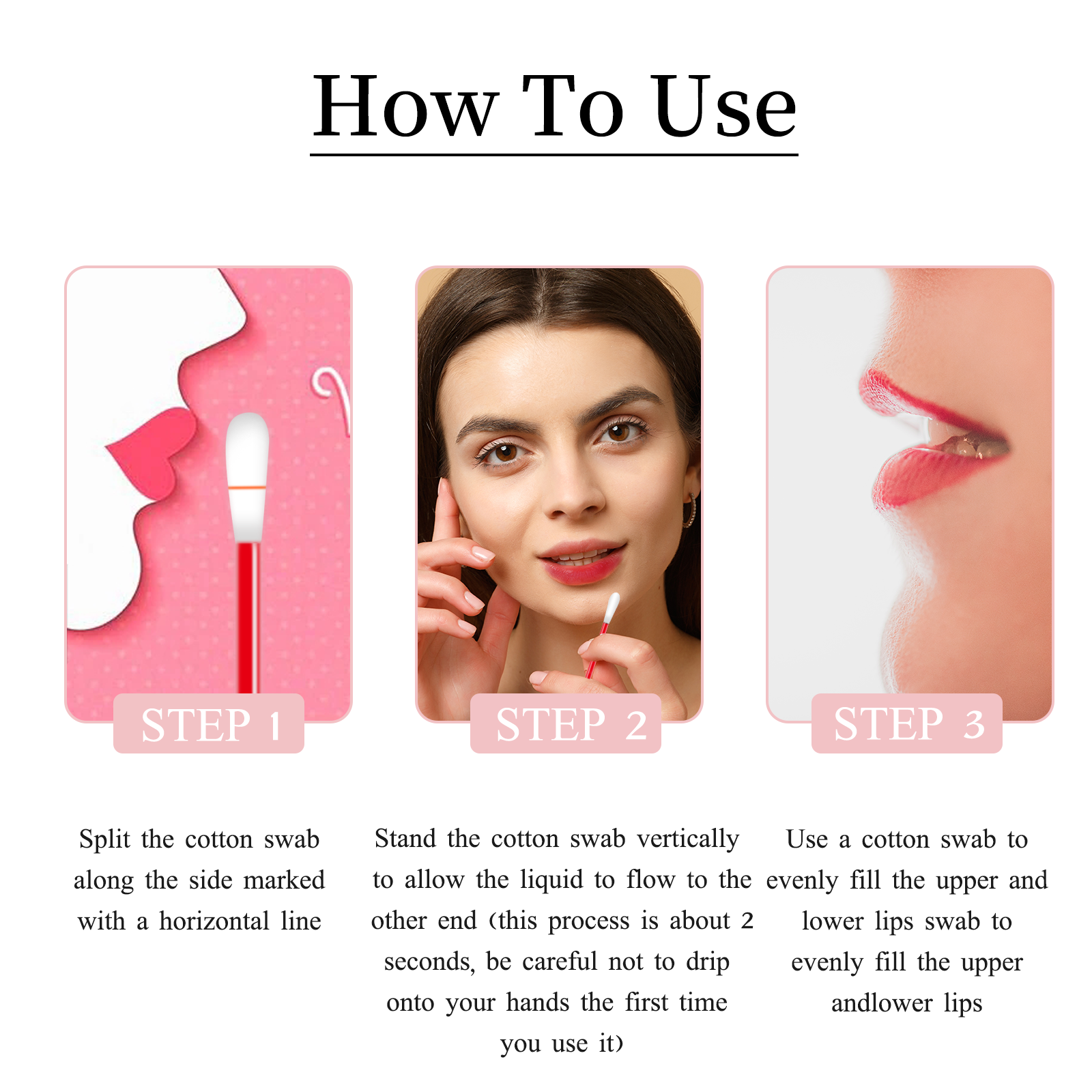 SEFUDUN Cotton Swab Lip Glaze, Multicolor Lipstick (20pcs)