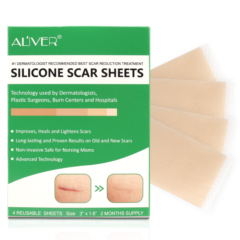 ALIVER Silicone Scar Sheets, Reduction Treatment, pack of 4pcs