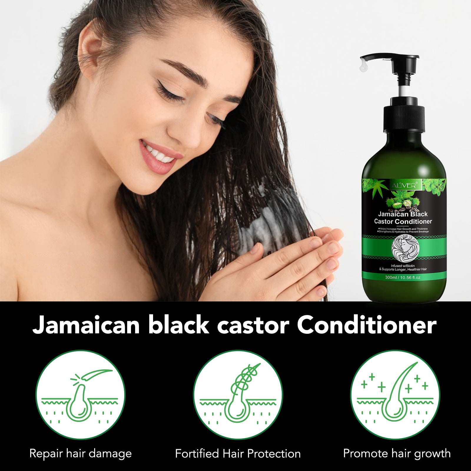 ALIVER Jamaican Black Castor Hair Growth Conditioner, 300ml