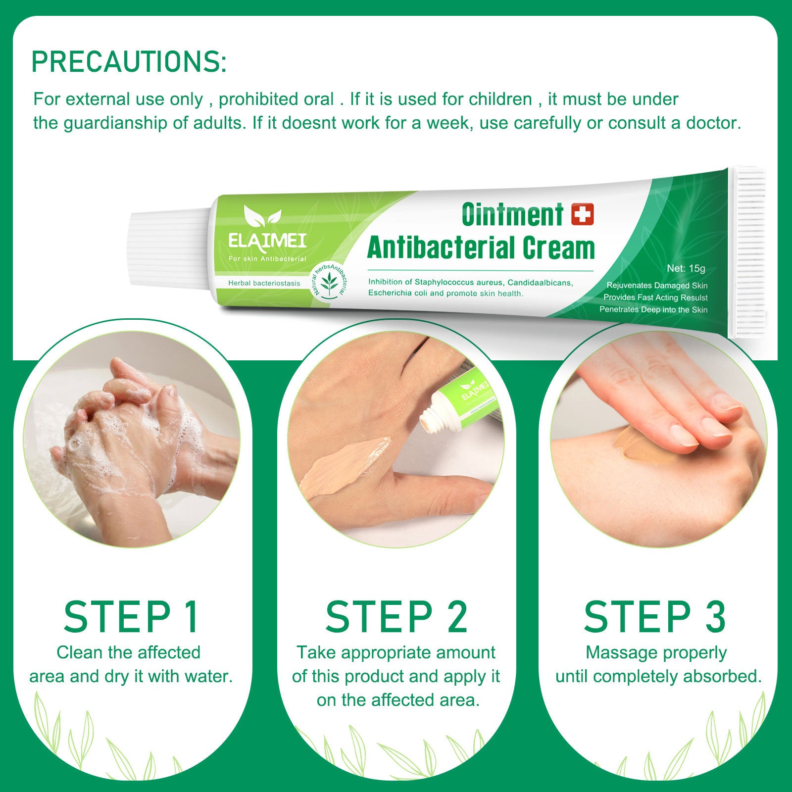 ELAIMEI Herbal Ointment, Antibacterial Cream 15g