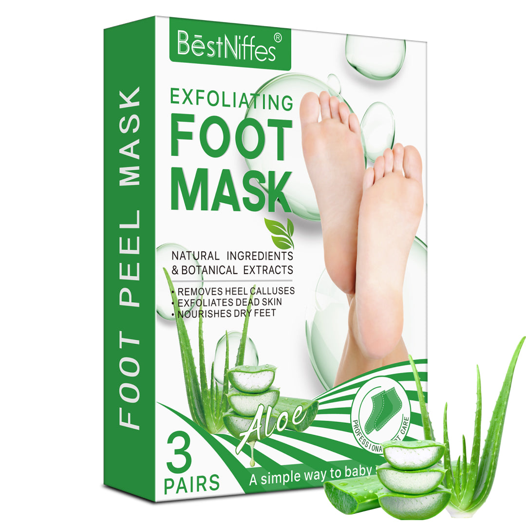 BESTNIFFES Exfoliating Foot Peel Mask, 3 pairs (ALOE)