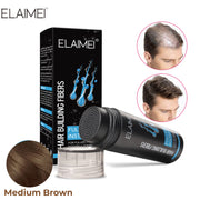 ELAIMEI Hair Loss Building Fibers, 27.5 g (Medium Brown)