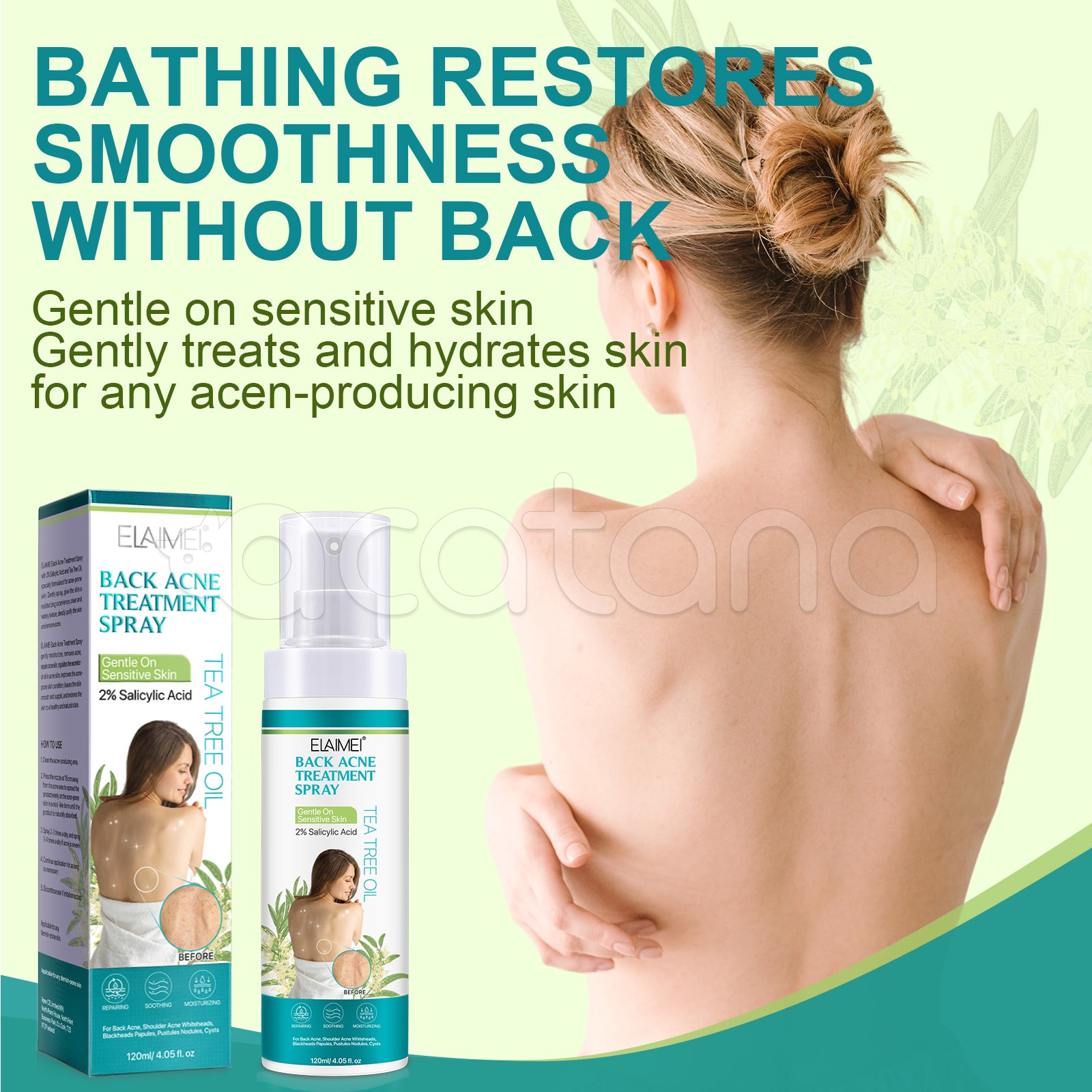 ELAIMEI Natural Body Back Acne Treatment, 120ml