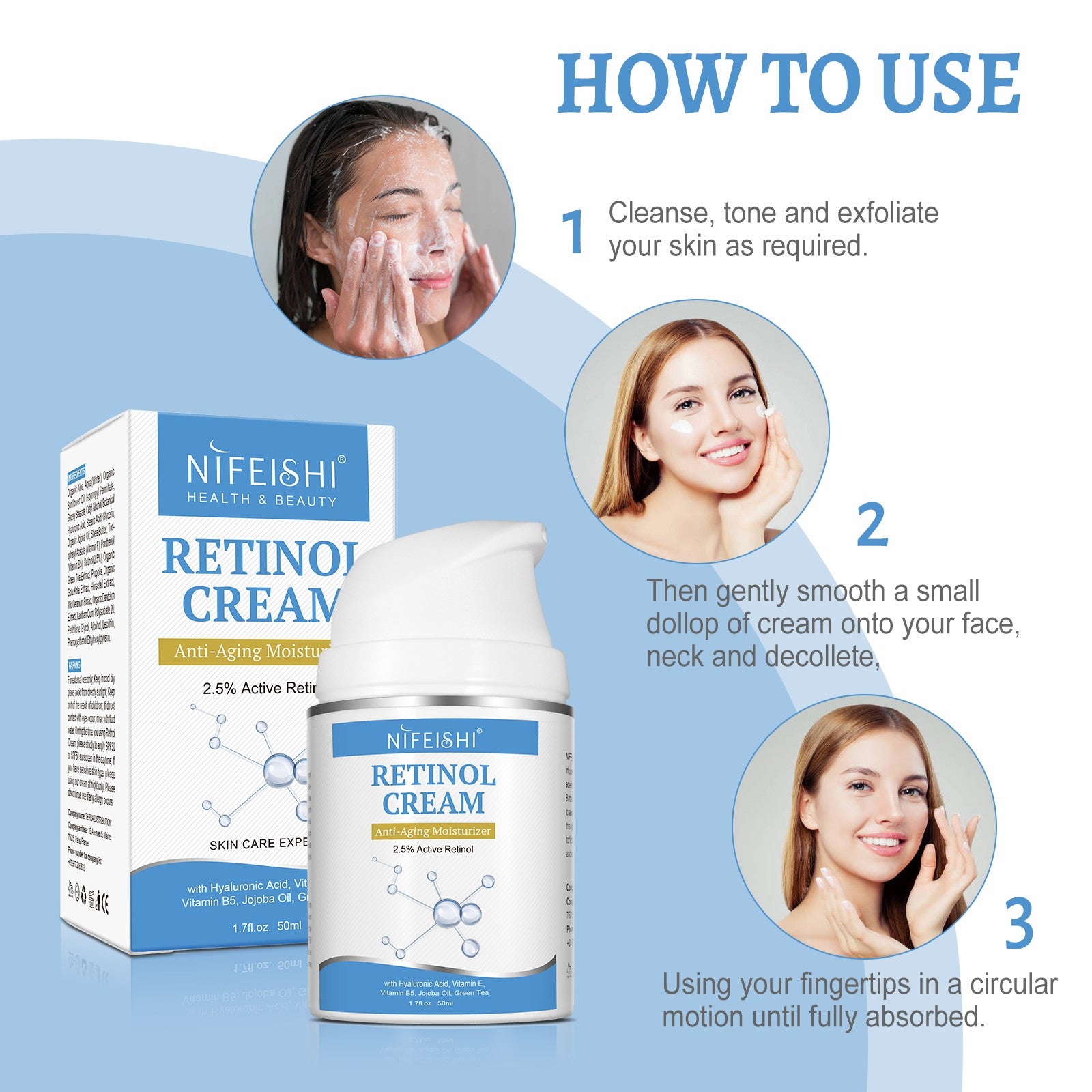 NIFEISHI 2.5% Retinol Face Cream, 50ml