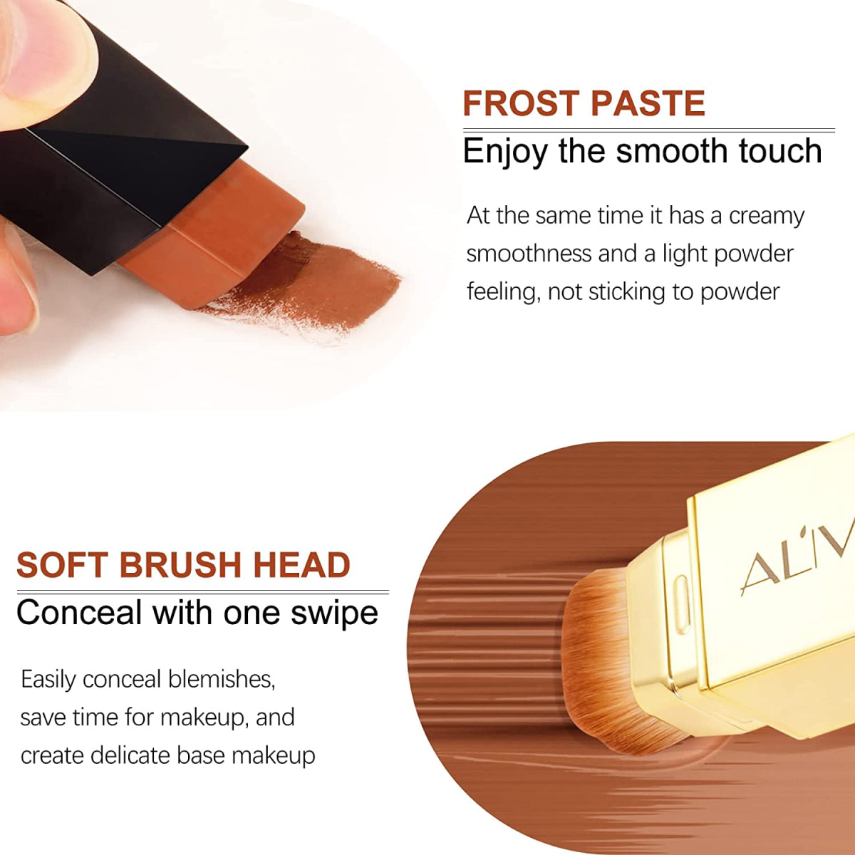 ALIVER Full Coverage Colour Changing Concealer, Coffee Color