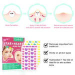 ELAIMEI Stars + Heart Pimple Patches, pack of 156pcs