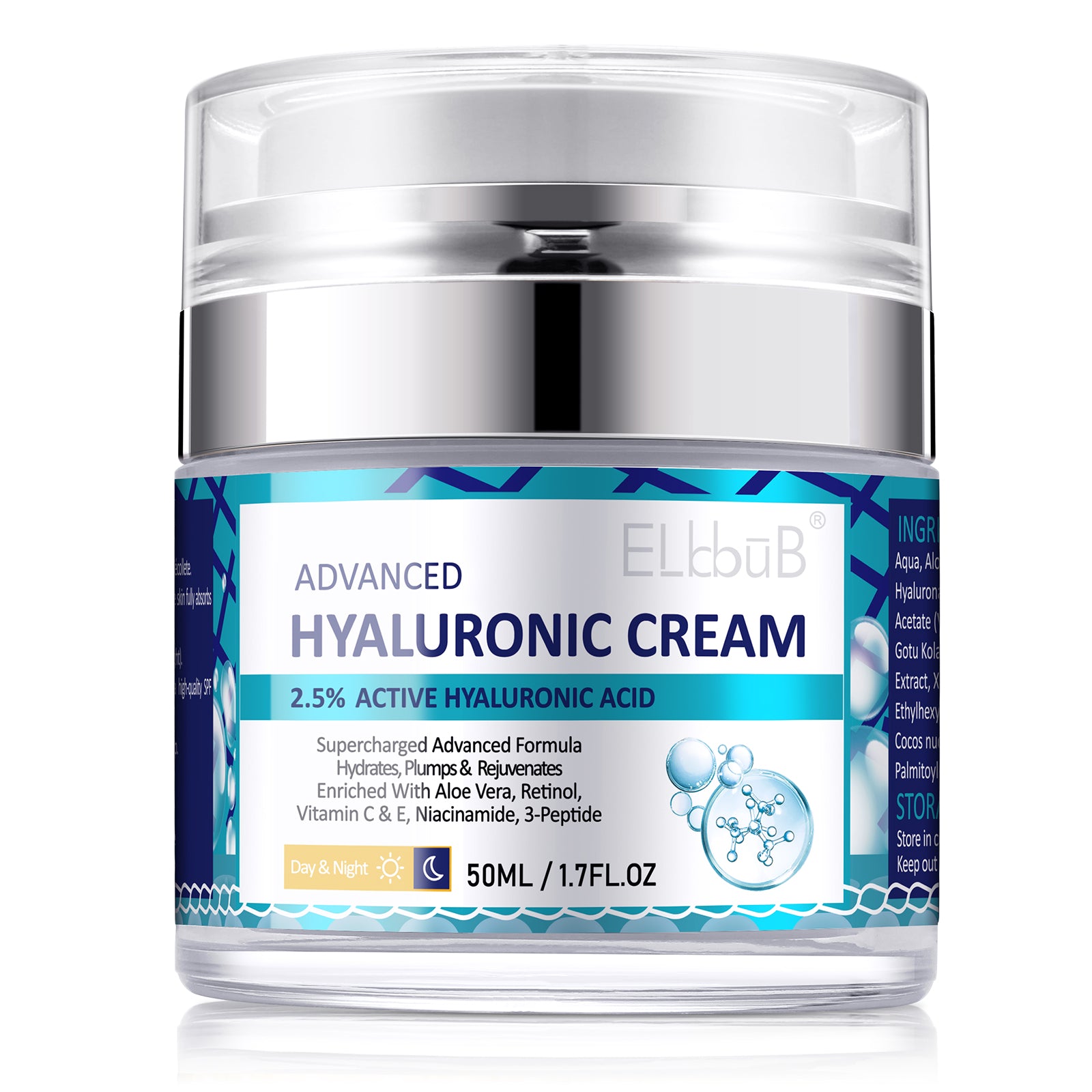 ELBBUB Advanced 2.5% Hyaluronic Acid Cream, 50ml