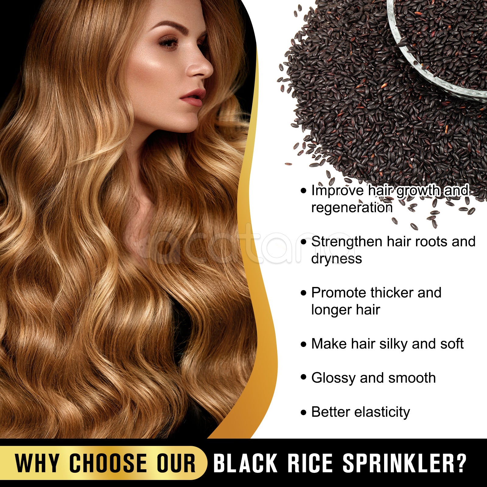 SEFUDUN Organic Black Rice Water Spray for Hair Growth, 100ml