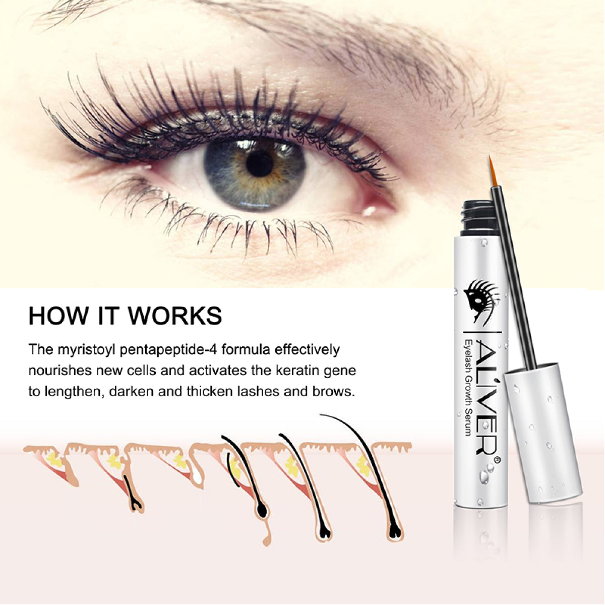 ALIVER Enhancing Eyelash Growth Serum, 5ml