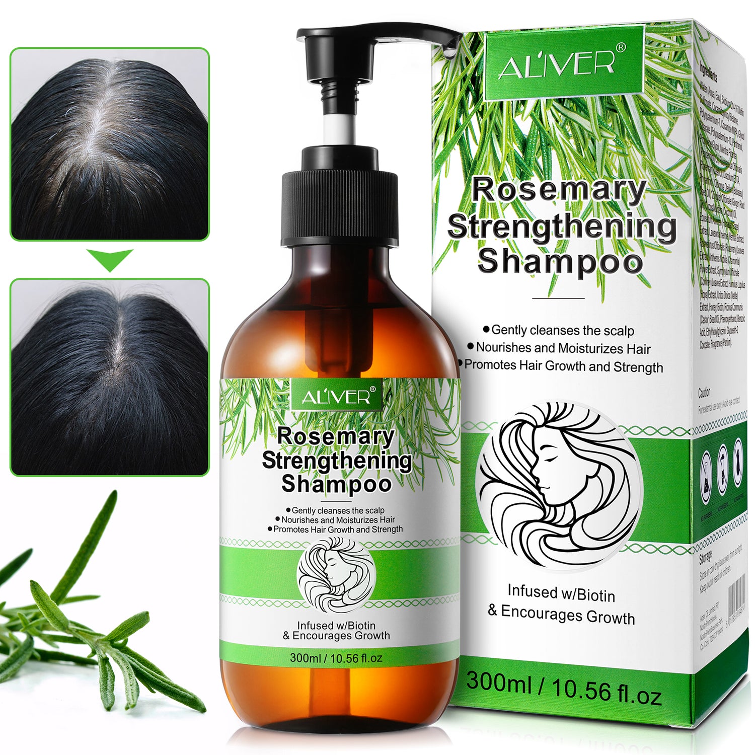 ALIVER Rosemary Hair Growth Shampoo, 300ml
