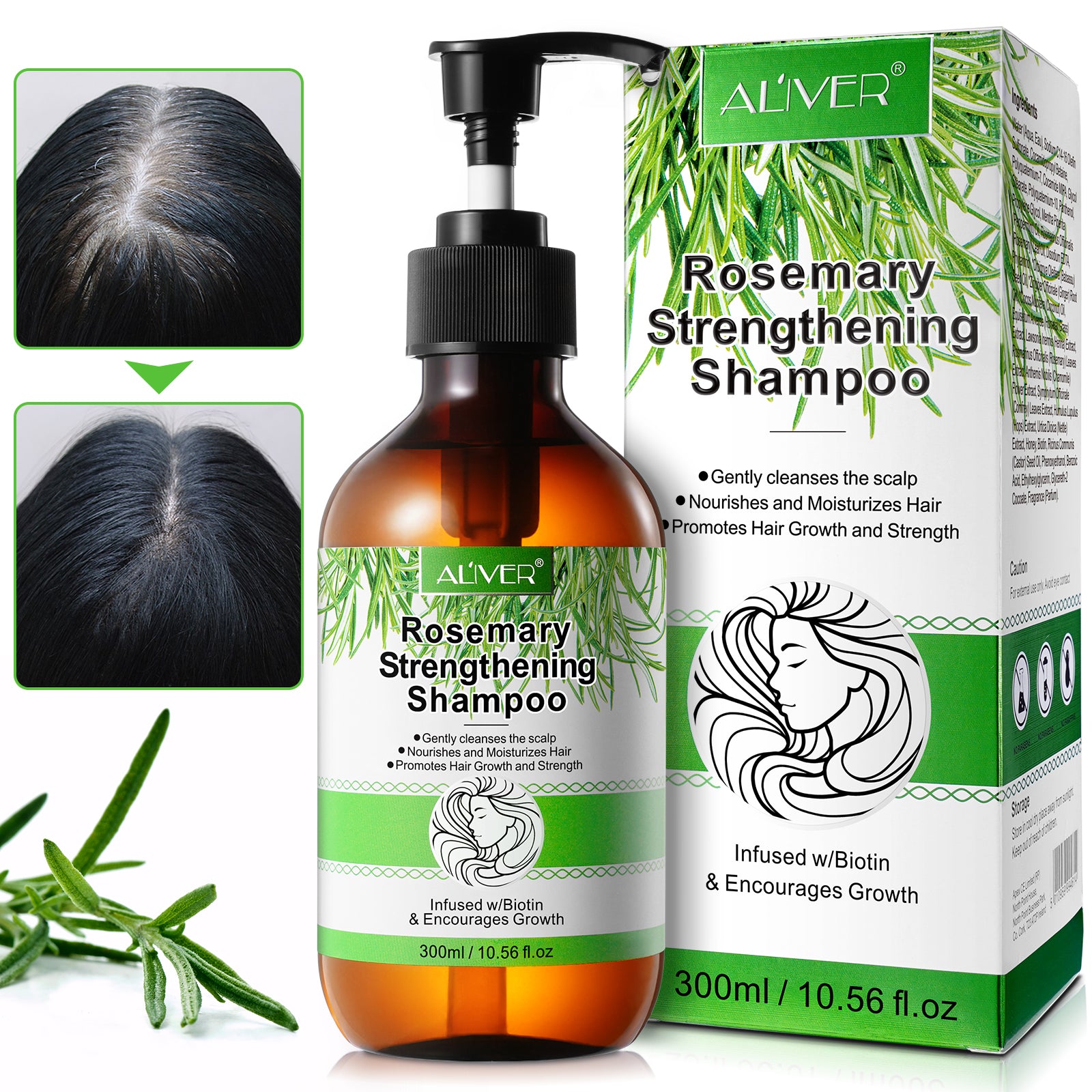 ALIVER Rosemary Hair Growth Shampoo, 300ml