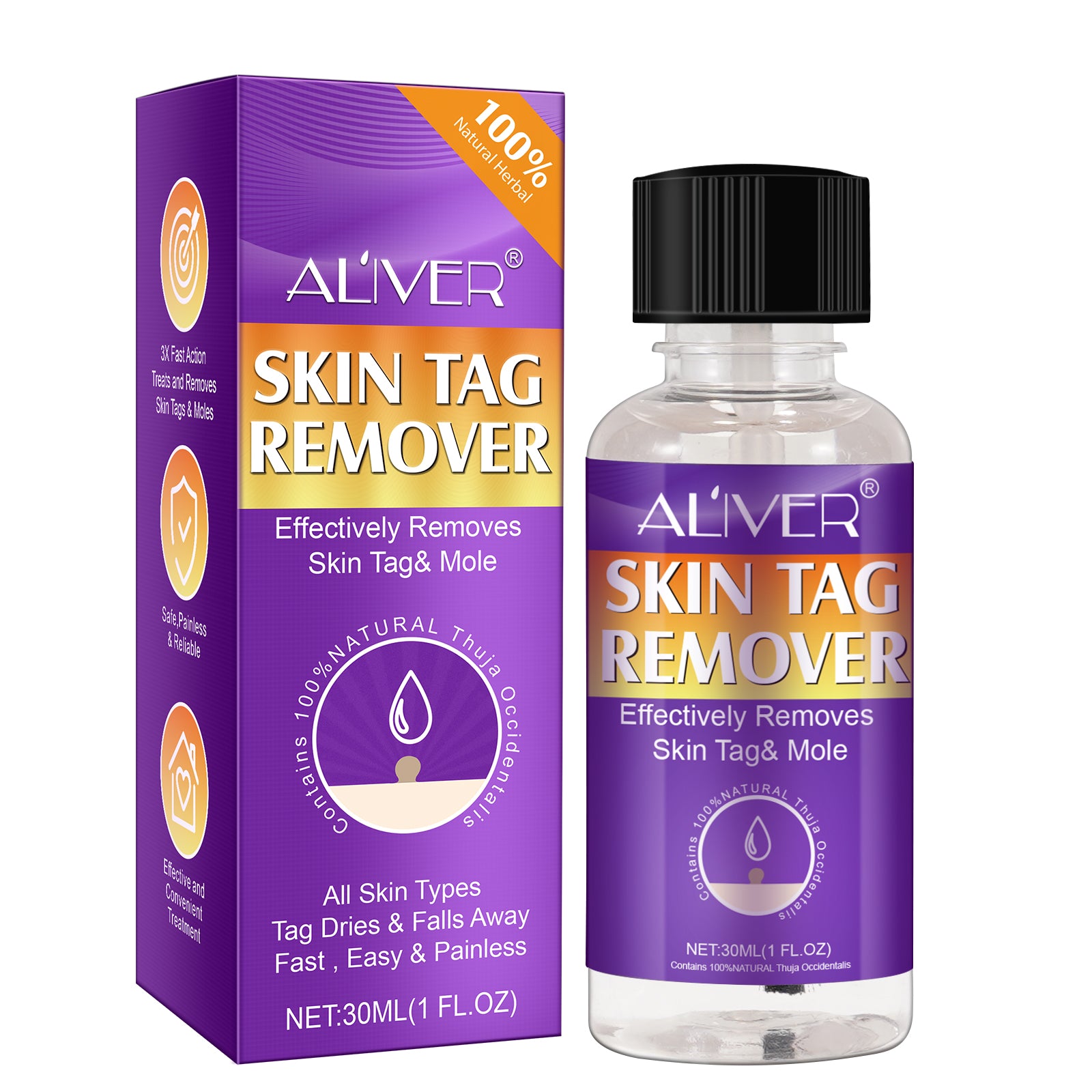 ALIVER Safe Skin Tag Removal Liquid, 30ml