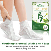 Aliver Tea Tree Soft Foot Peel Mask for Feet Dead Skin Remover