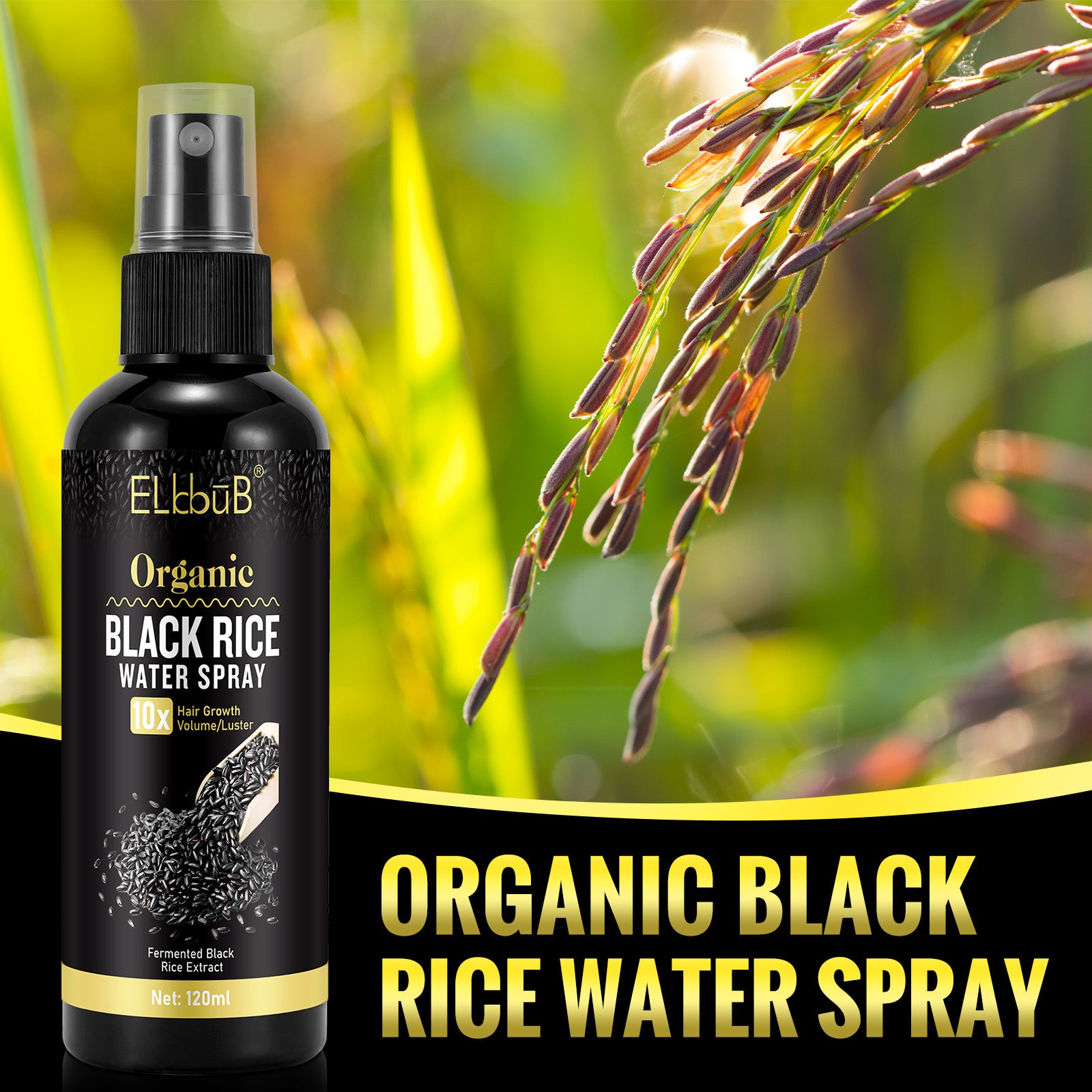 ELBBUB Organic Black Rice Water Spray, 120ml