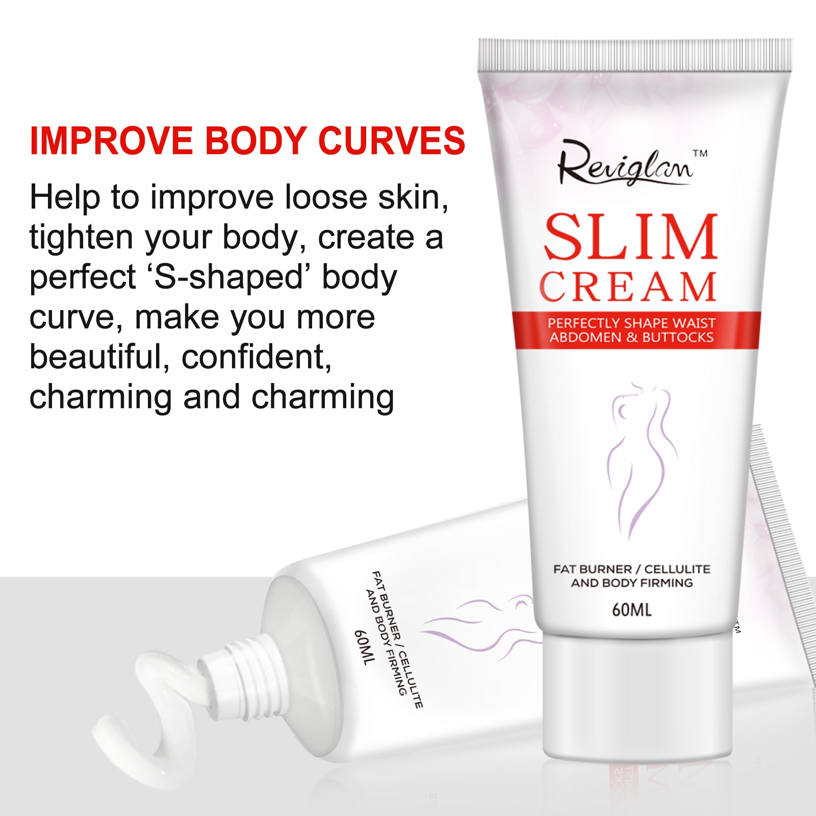 Reviglam Effective Slimming Body Cream Weight Loss Fat Burner Cellulite Removal Full Firming Shape Shaping Waist Abdomen and Buttocks