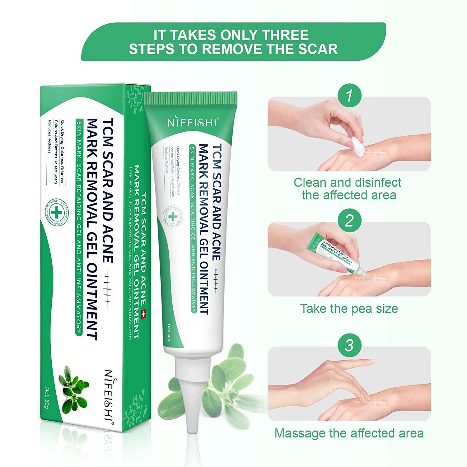 Nifeishi  Advanced Scar Removal Gel Cream Treatment Repair Acne Marks Ointment Skin Care
