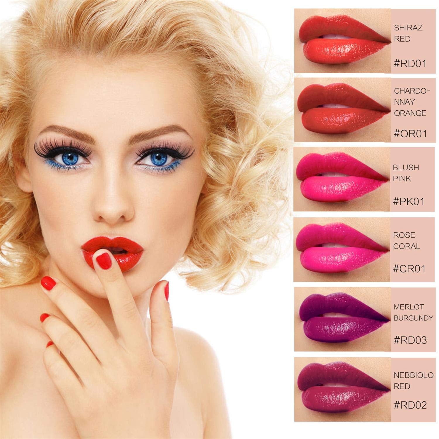 Aliver Lip Tint Gloss Wine Bottle Style Stain Lipstick 6 Colors Set
