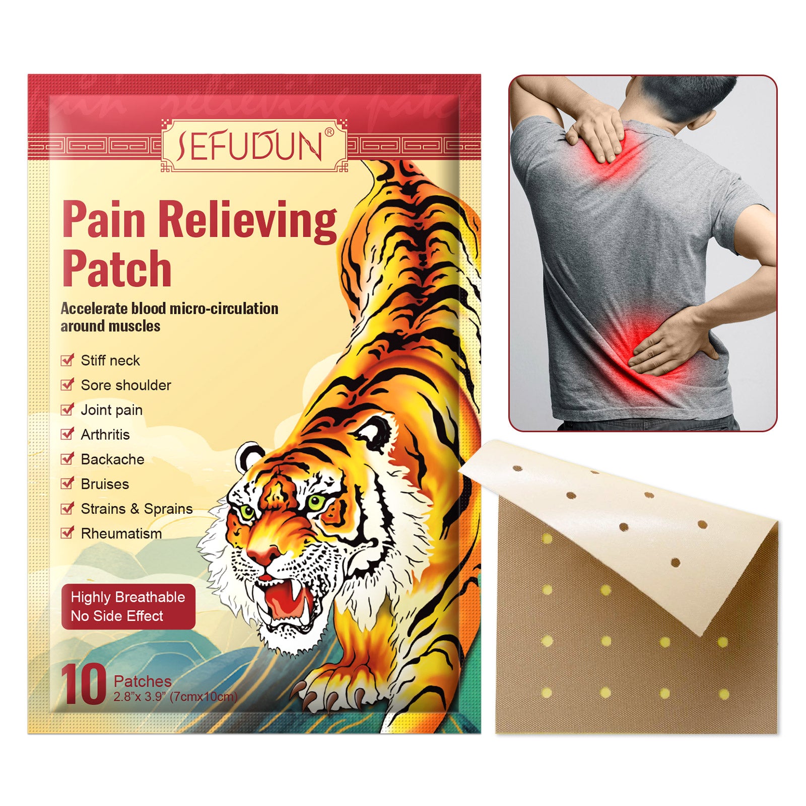 SEFUDUN Pain Relieving Patches, pack of 10pcs