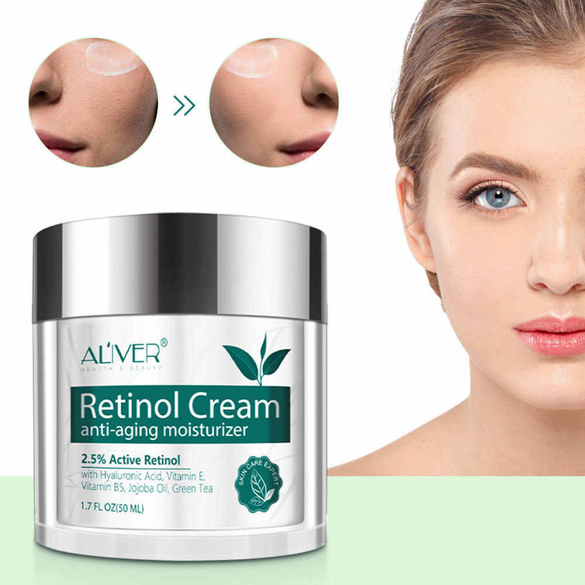 Aliver Pure Retinol Face Cream for Anti Aging Skin Moisturizer Repair