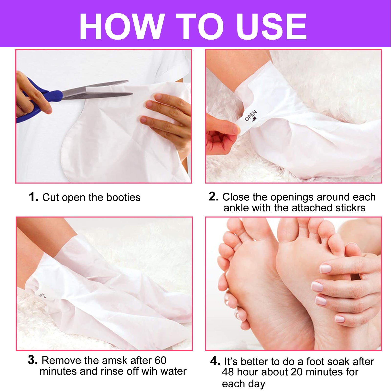 Aliver Exfoliating Foot Peel Mask Baby Soft Feet Smooth Socks Callus Hard Dead Skin Remove Spa Lavender (1 pair)