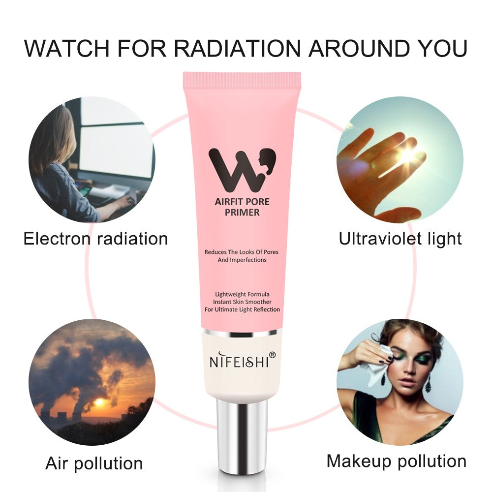 Nifeishi Facial Airfit Pore Primer Makeup Base Isolation Cream Invisible Pore Cover Concealer Foundation