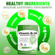 ELAIMEI Vitamin B12 Hypoallergenic Patches, 60pcs