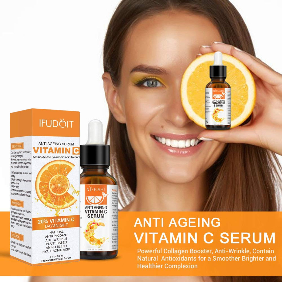 IFUDOIT 20% Vitamin C Serum for Face Skin Moisturizer 30ml