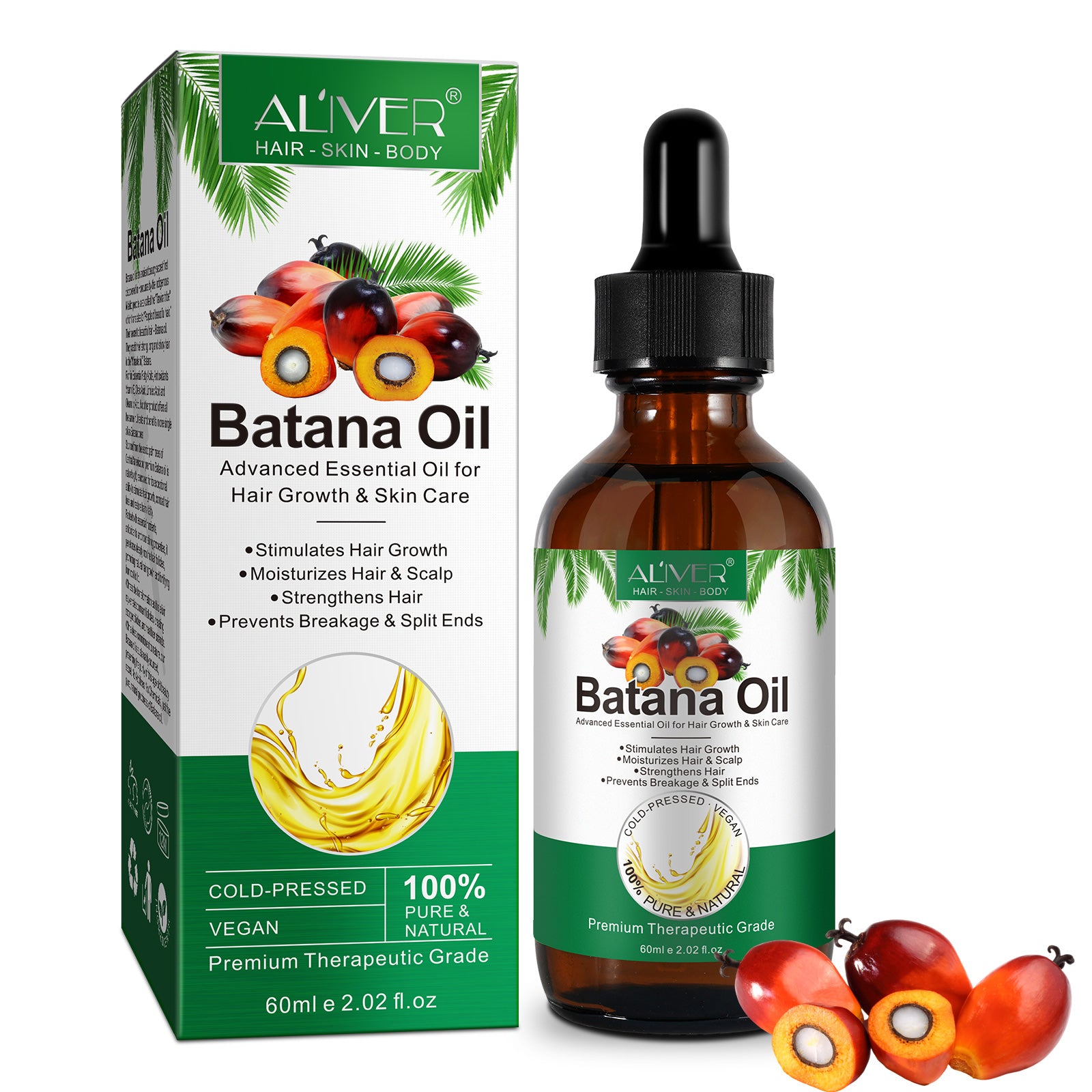 ALIVER Natural Batana Oil for Hair Growth, Skin & Body, 60ml