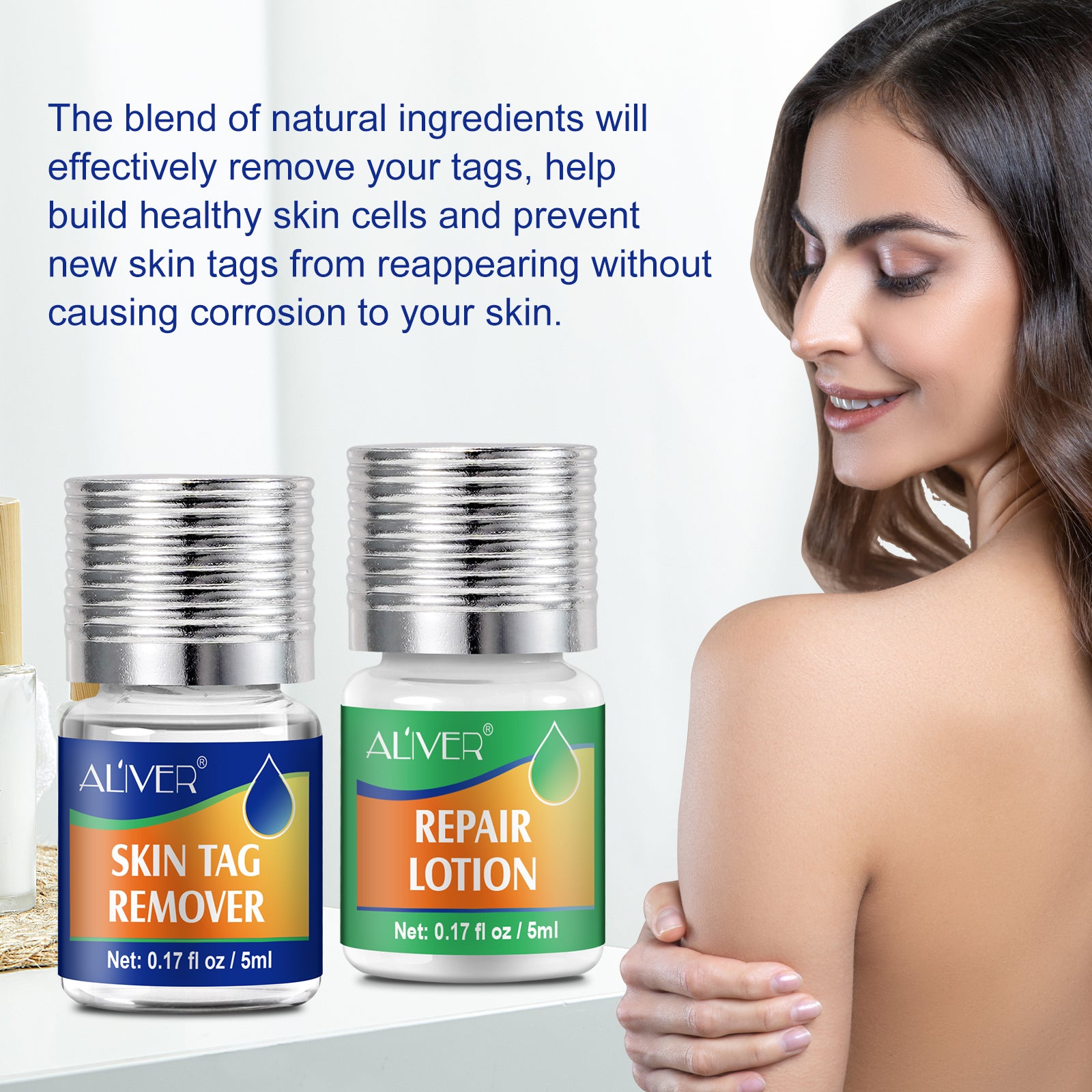 ALIVER 2in1 Effective Body Skin Tag Mole & Wart Removal Kit