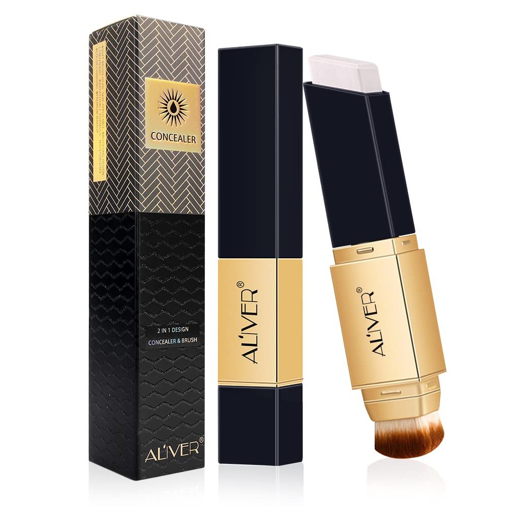 ALIVER Colour Changing Full Coverage Concealer Stick & Brush, Ivory