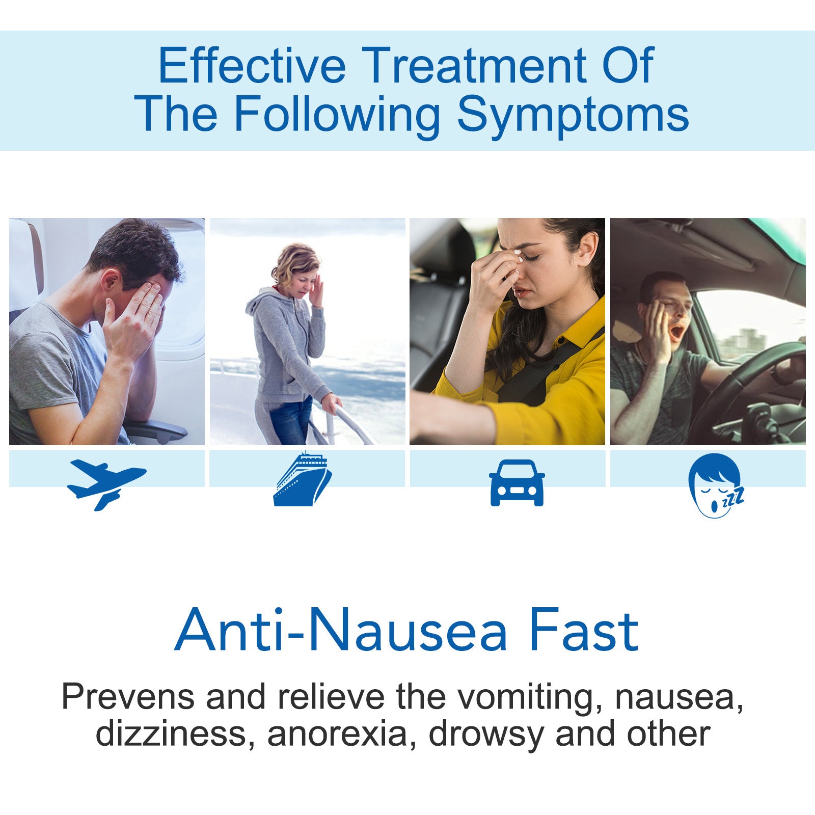 Sefudun Motion Sickness Patch 40 pathces Travel Anti Nausea Safe & Effective Car, Sea, Aeroplan Pads