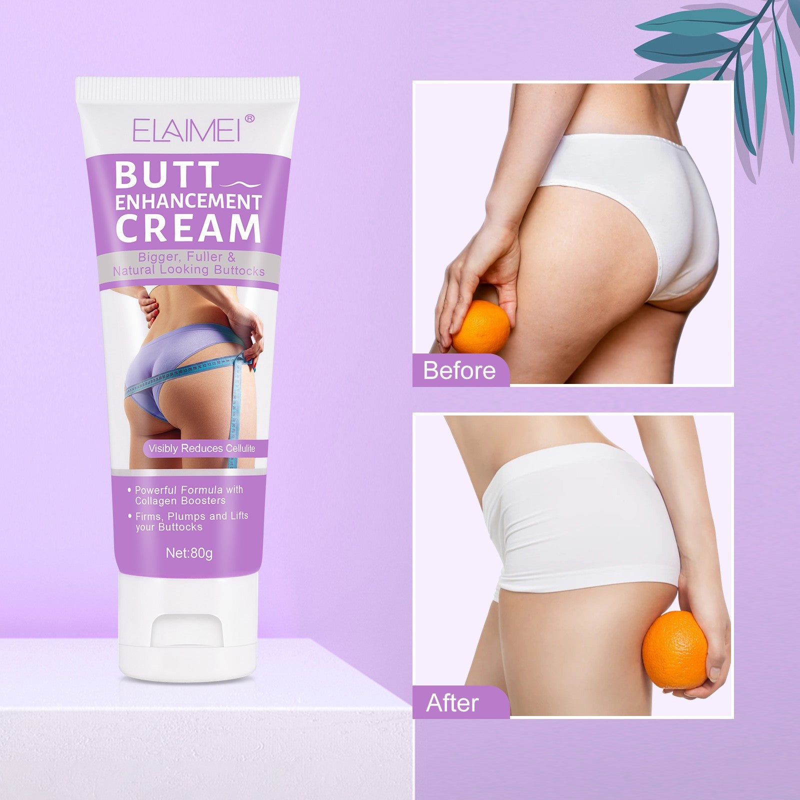 ELAIMEI Butt Enhancer Firming Cream, 80g