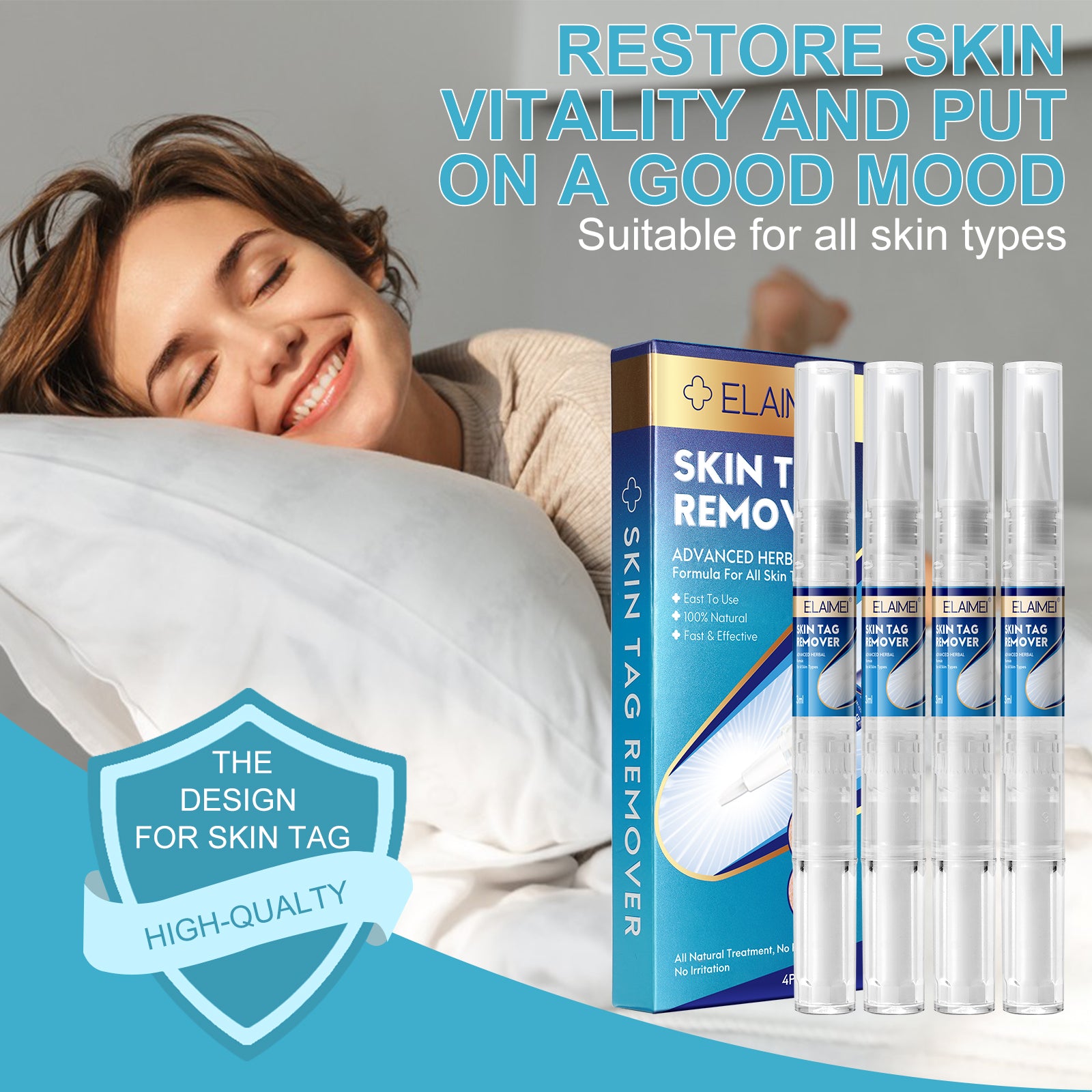 ELAIMEI Skin Tag Remover Kit, Anti Mole & Wart Body Pens, 4pcs