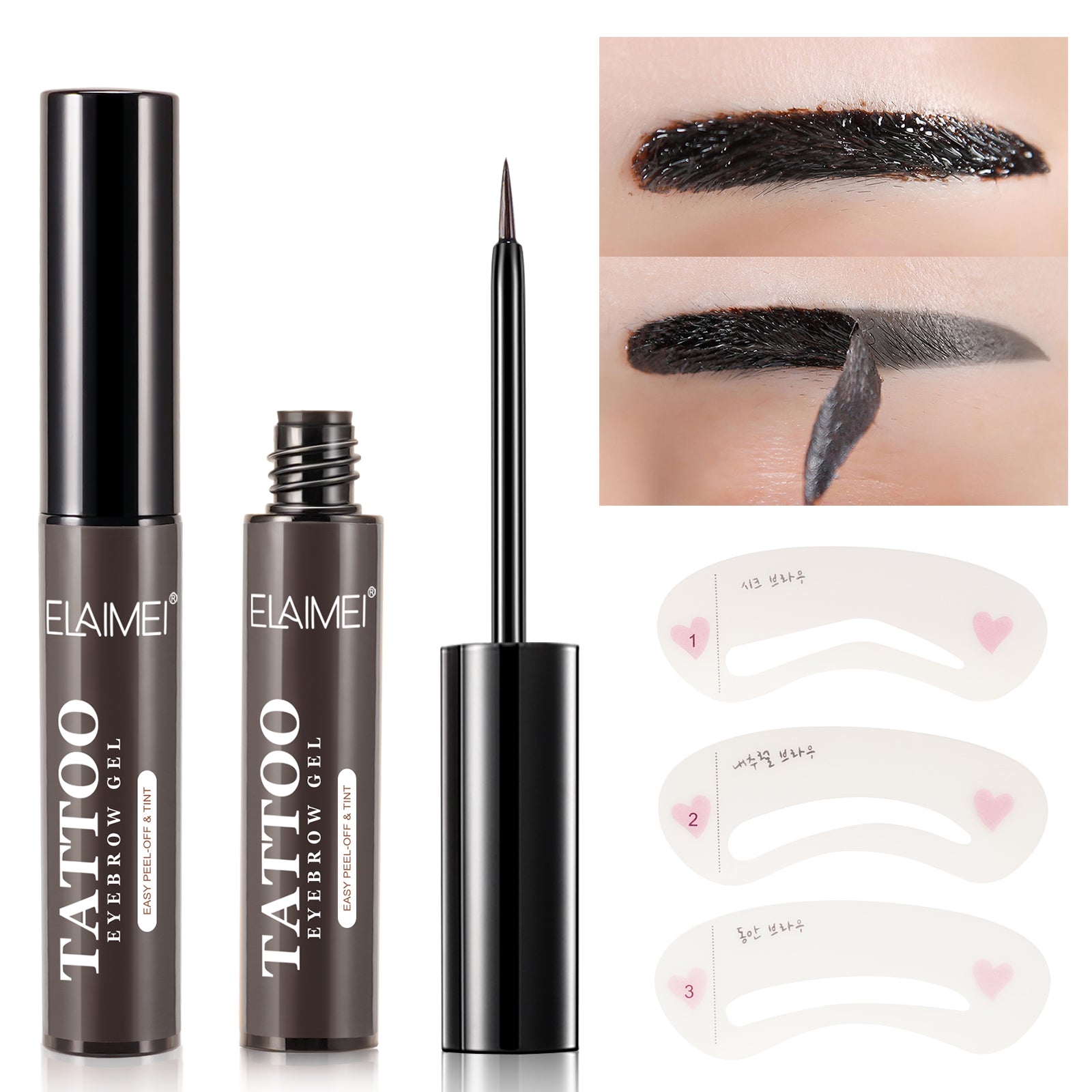 ELAIMEI Tattoo Eyebrow Gel, Peel Off Tint (Beige)