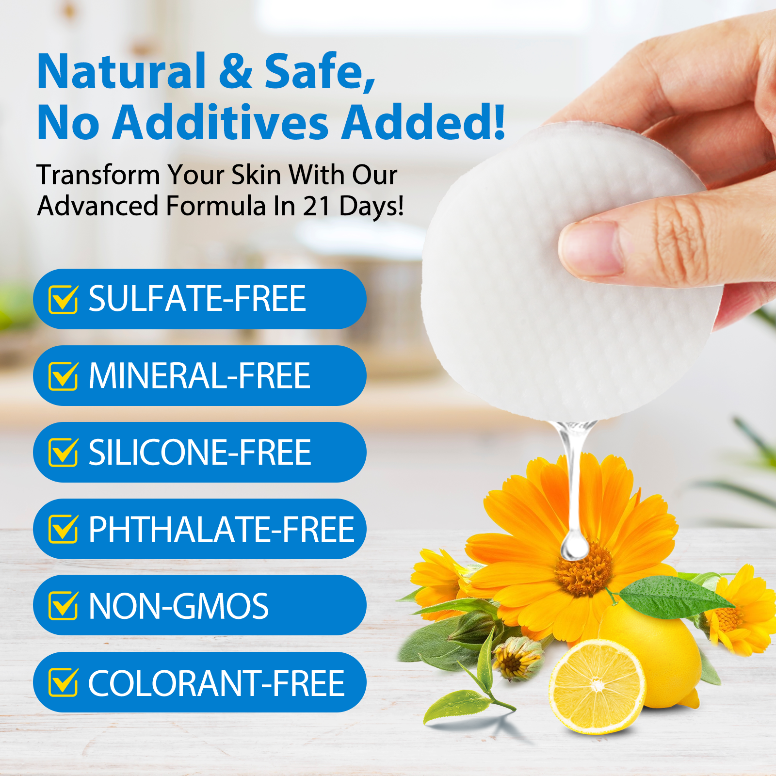 ALIVER Glycolic Acid Exfoliating Pads, 40pcs