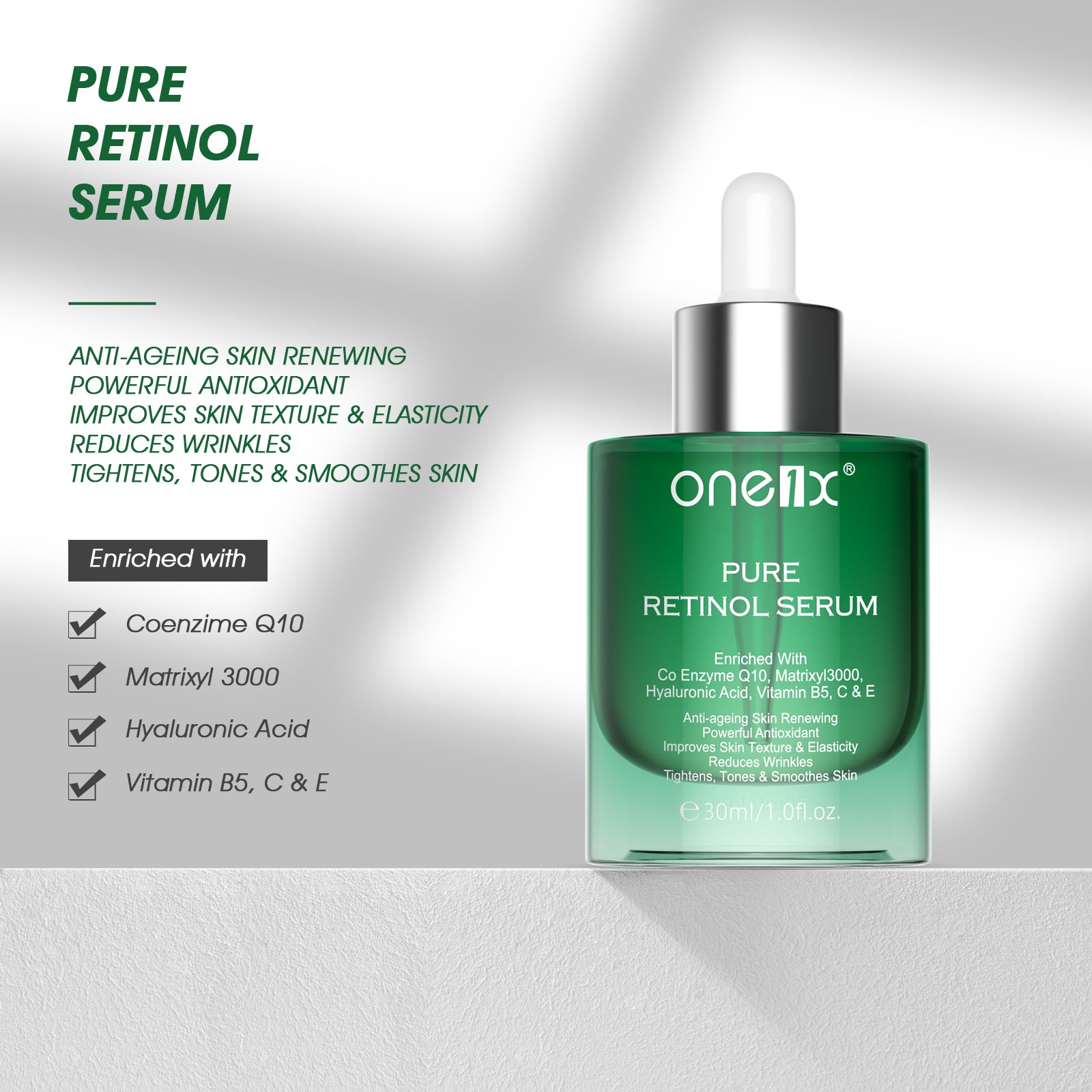 ONE1X Pure Retinol Serum, 30ml