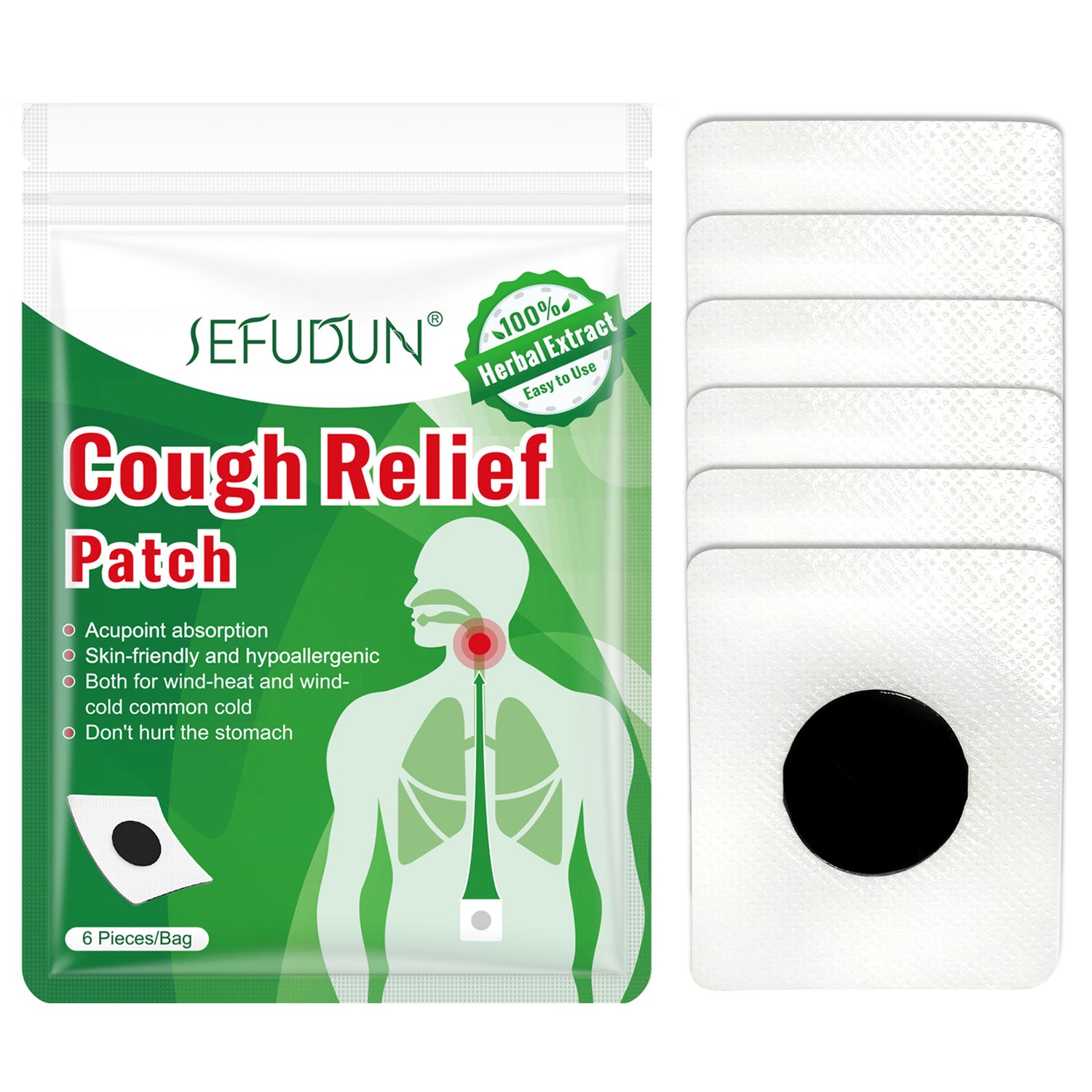 SEFUDUN Cough Relief Patches, 6pcs