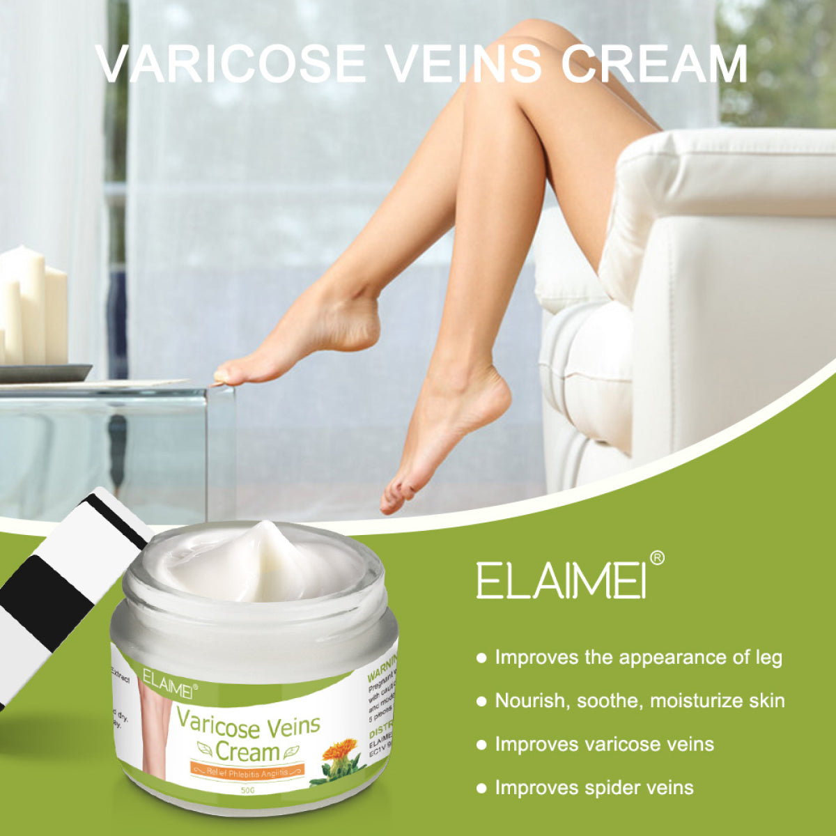 ELAIMEI Anti Varicose Veins Cream for Legs, 50g