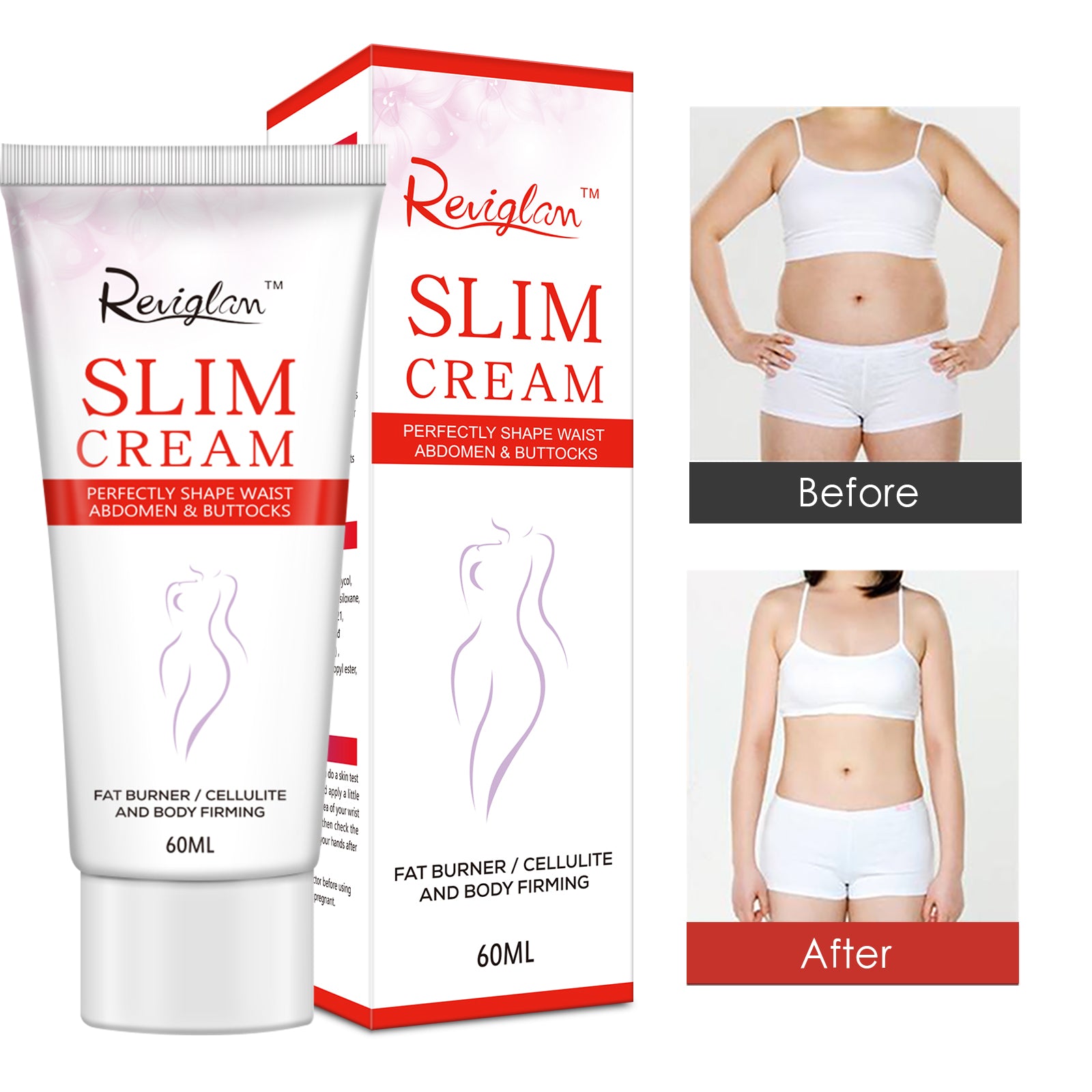 Reviglam Effective Slimming Body Cream Weight Loss Fat Burner Cellulite Removal Full Firming Shape Shaping Waist Abdomen and Buttocks