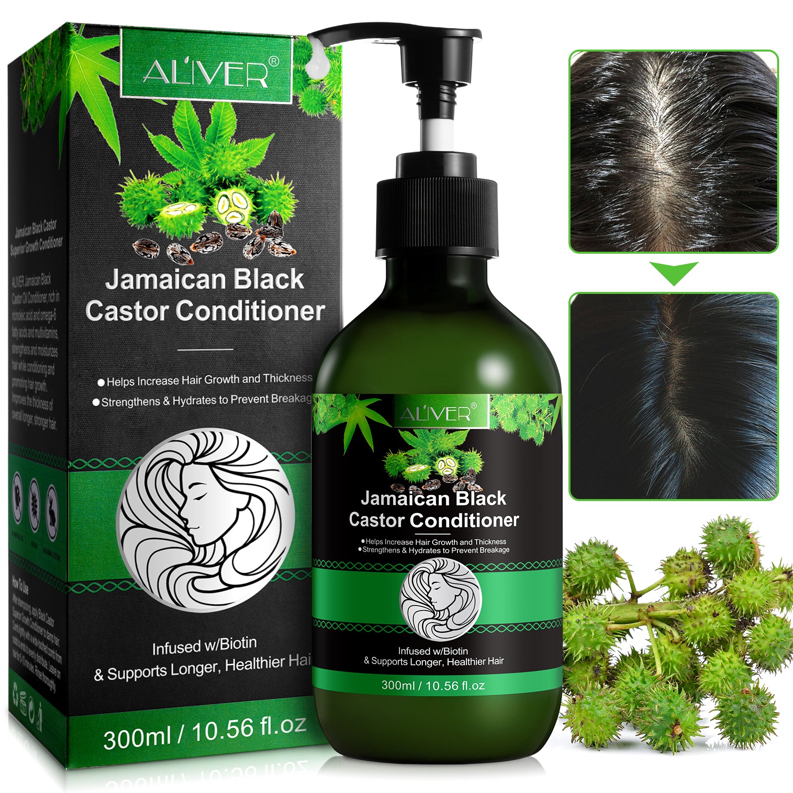 ALIVER Jamaican Black Castor Hair Growth Conditioner, 300ml