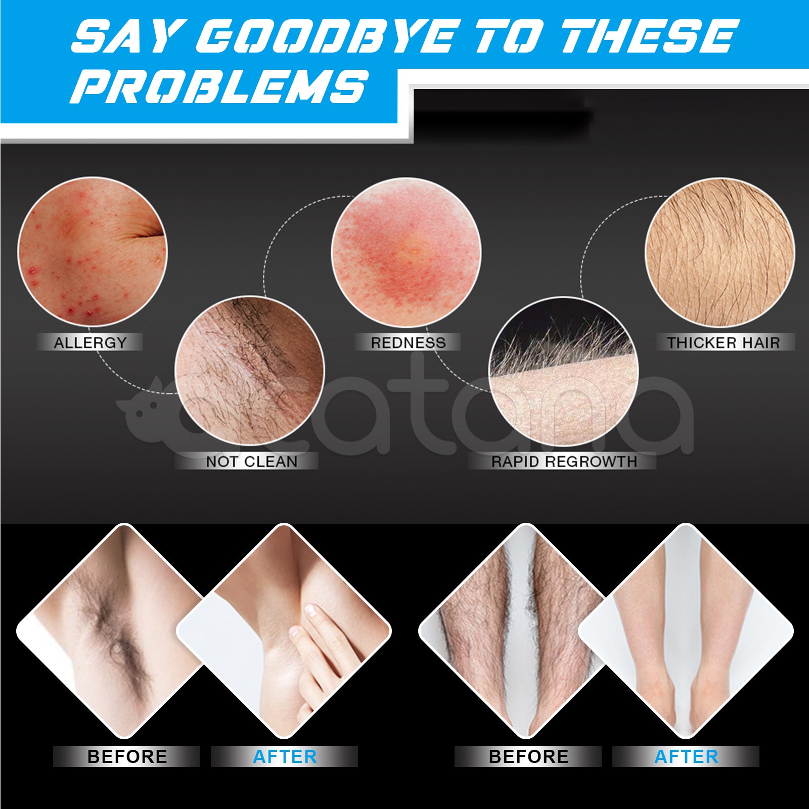 ALIVER Intimate Area Hair Removal Cream for Men, 60g